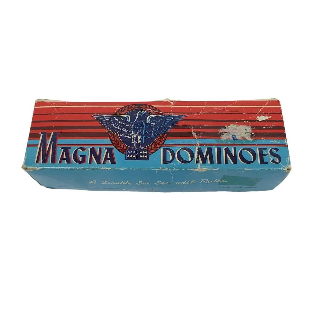 Vintage Milton Bradley Magna Dominoes 28 Pieces Double Six Set No. 225